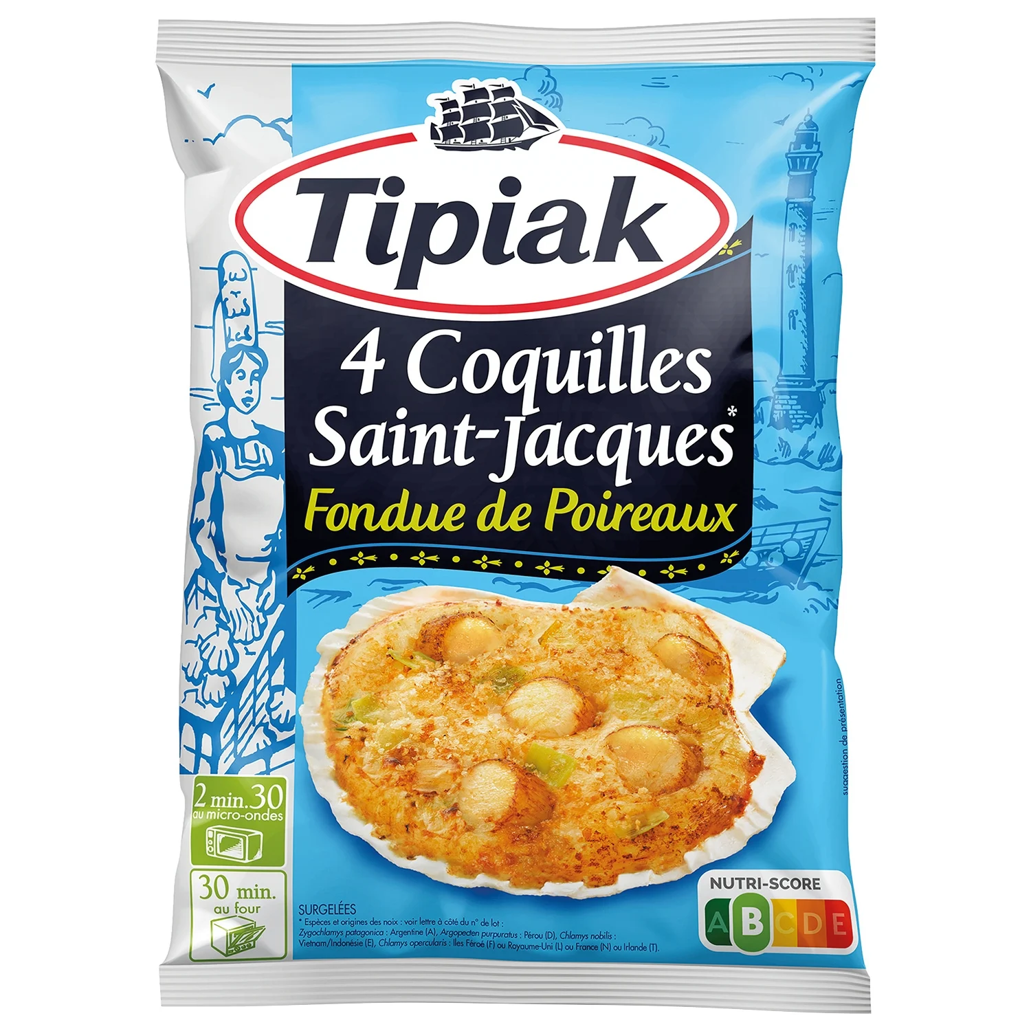 Coquilles Saint Jacques fondue de poireaux Tipiak
