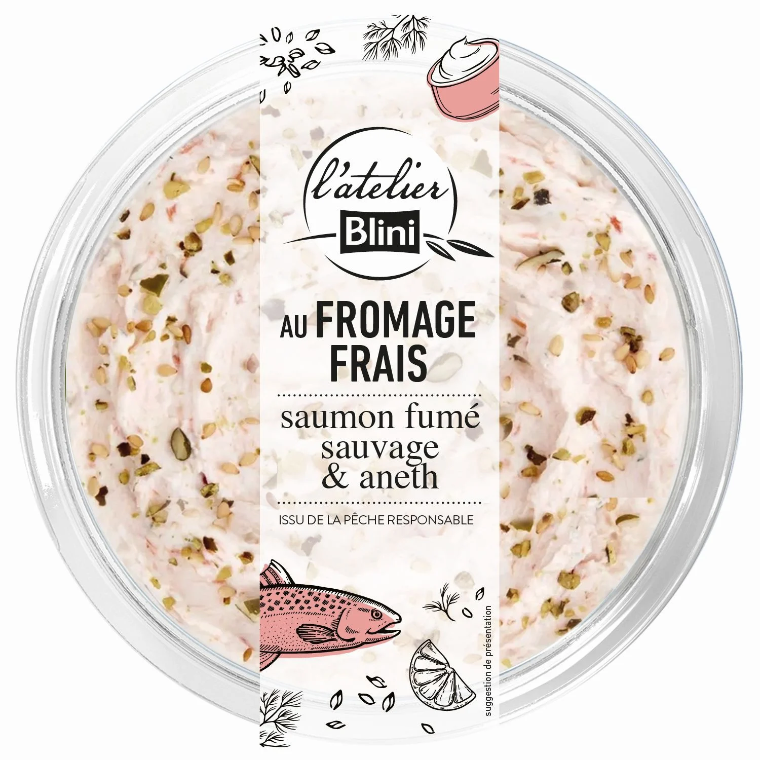Fromage frais et saumon fumé l'Atelier Blini 