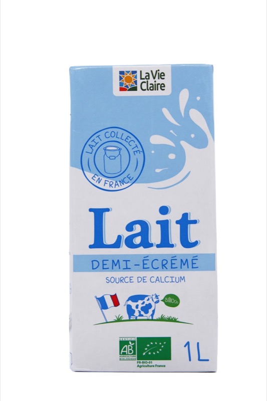 Lait 1/2 ecreme brique 1 l