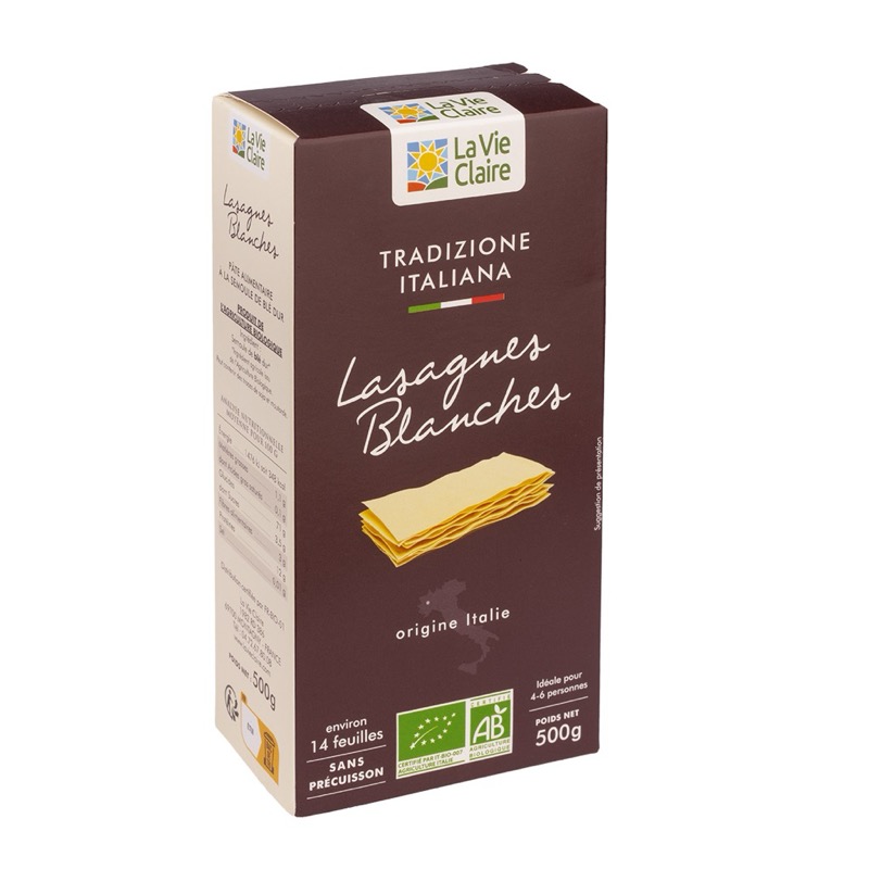 White lasagne sheet 500g - La Vie Claire