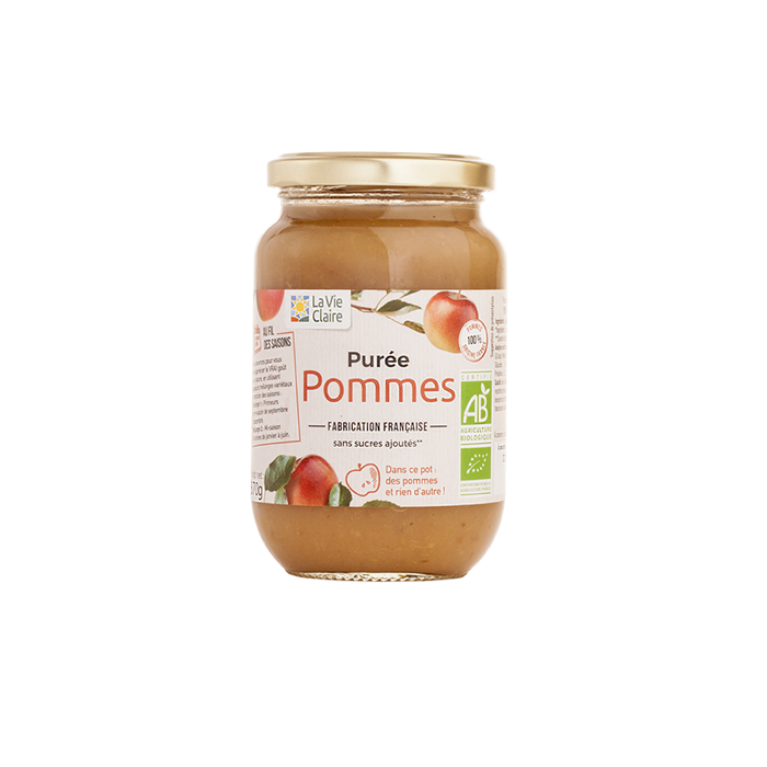 Apple puree with no added sugar 370g - La Vie Claire