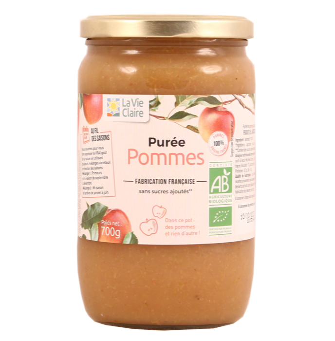 Apple puree with no added sugar 700g - La Vie Claire