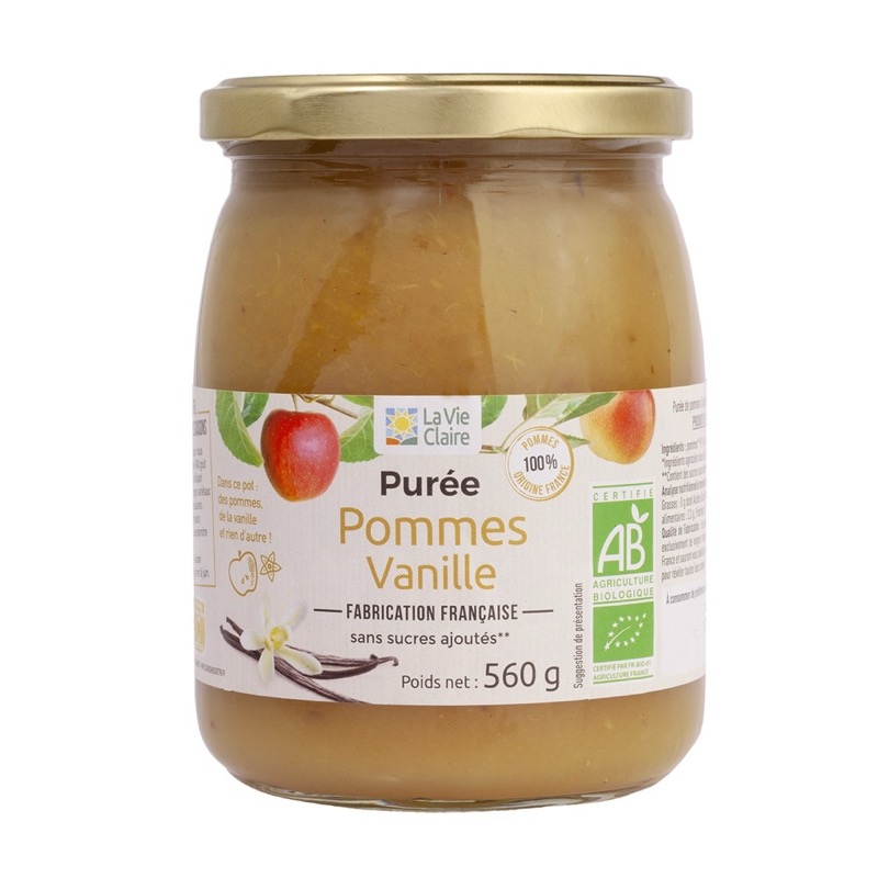 Purée pomme vanille sans sucre ajoutés 560g - La Vie Claire