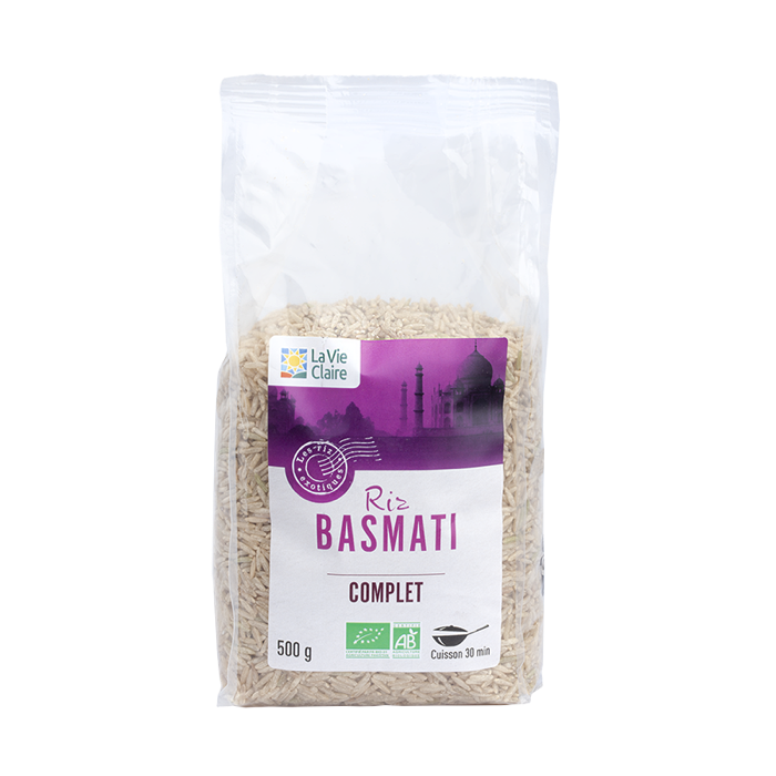 Whole grain basmati rice 500g - La Vie Claire