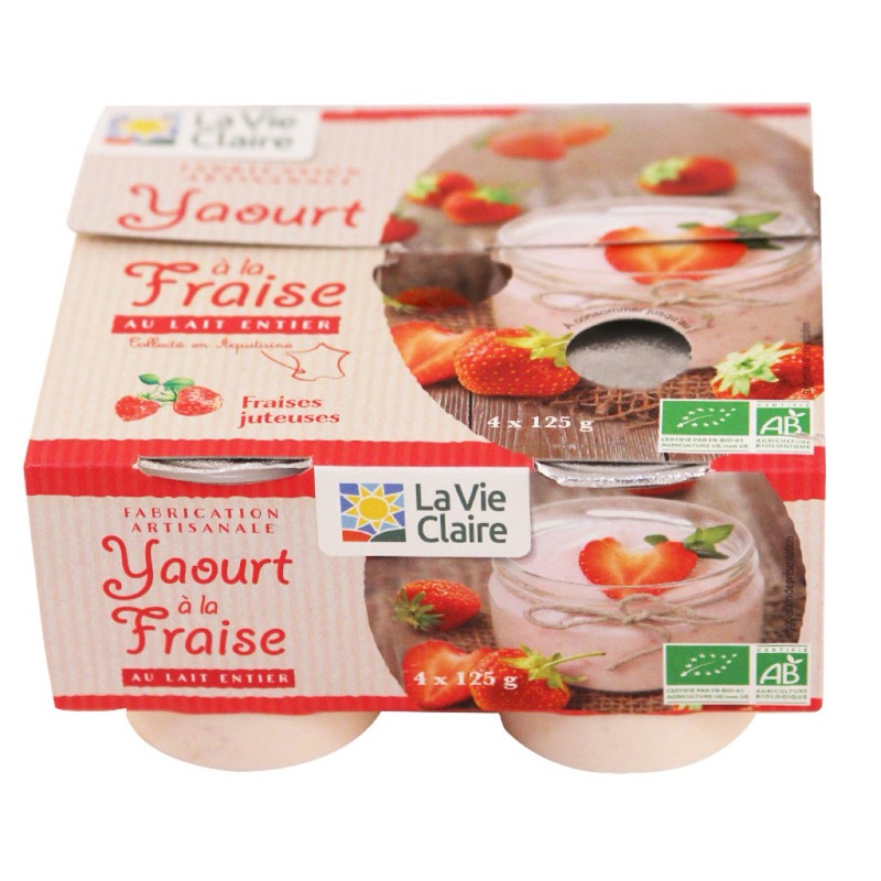 Yaourt brassée fraise 4x125g - La Vie Claire