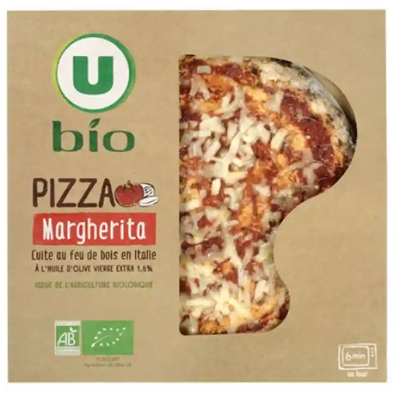 Pizza Margherita à la tomate et mozzarella bio U