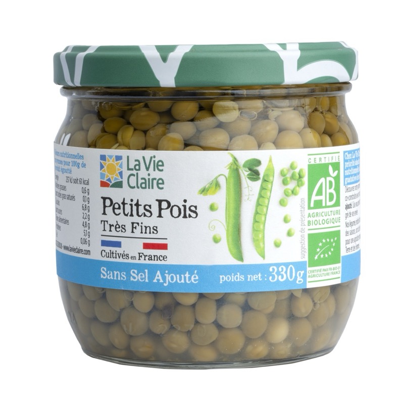 Petits pois très fins sans sel 330g - La Vie Claire