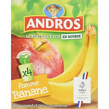 Andros Gourdes Pomme Banane 90 g x 4