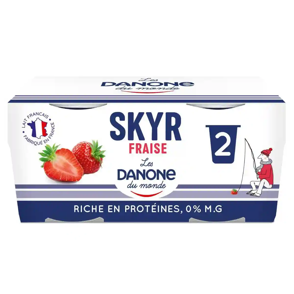 Skyr saveurs fraise 0% Danone 