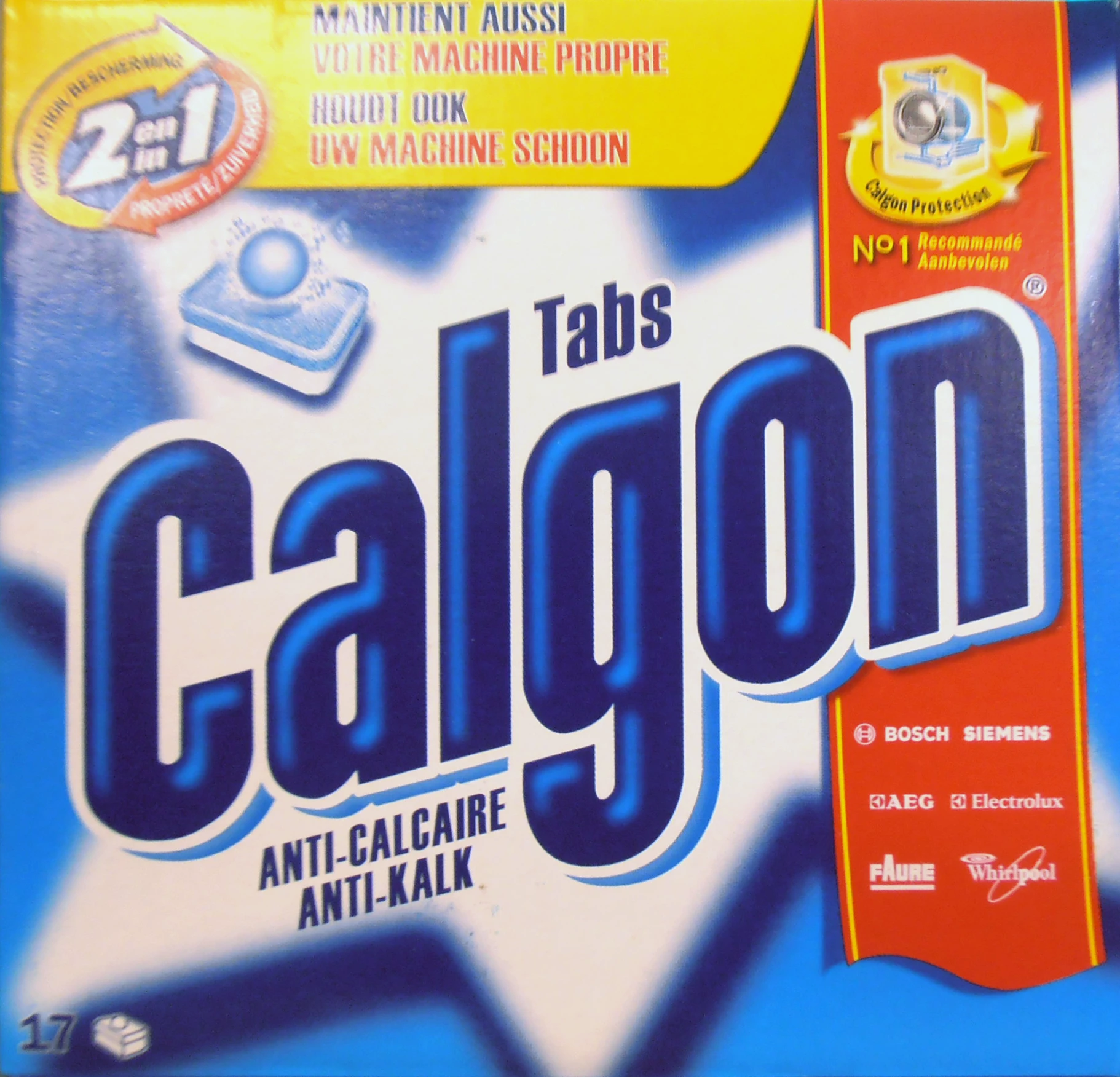 Nettoyant Calgon anti calcaire 2/1 X17 TABS