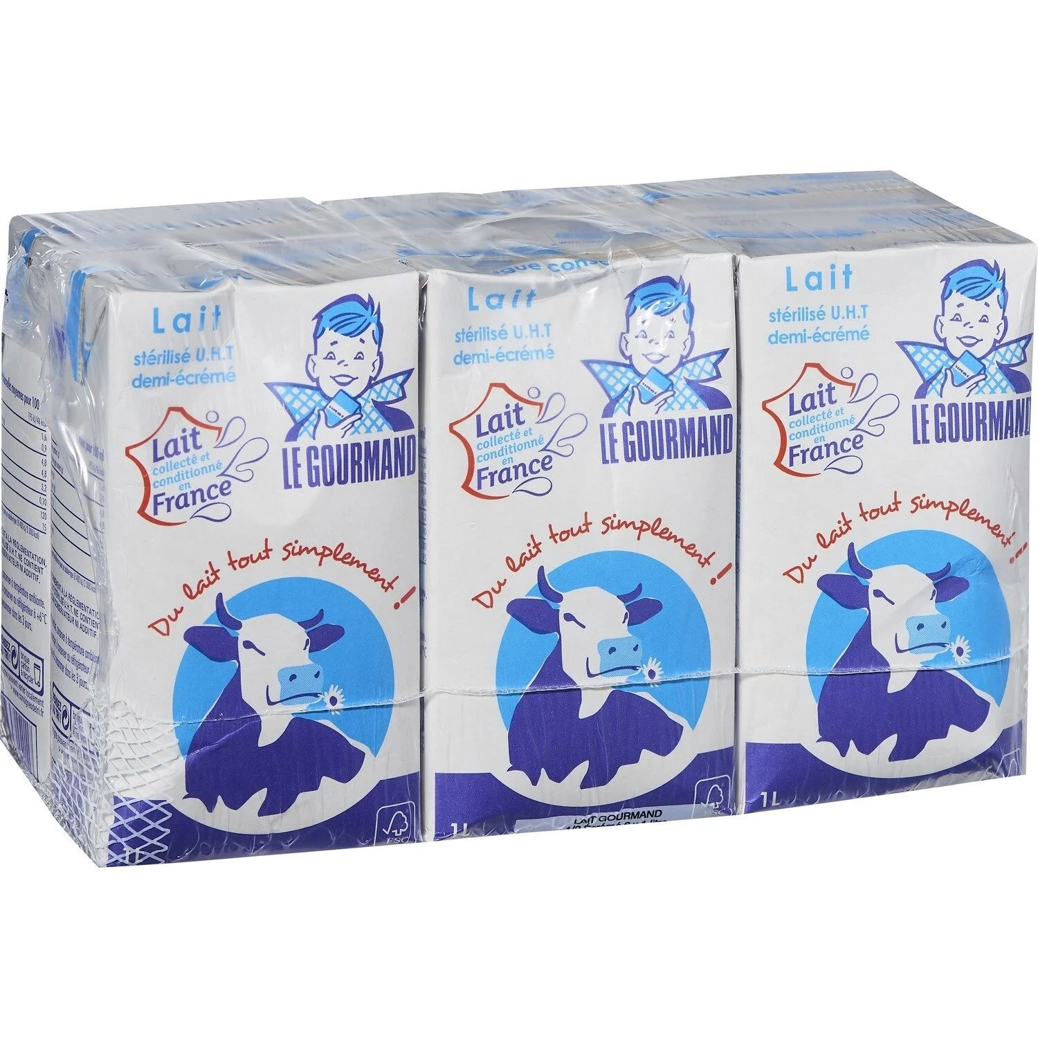 Lait demi écrémé gourmand en brique 