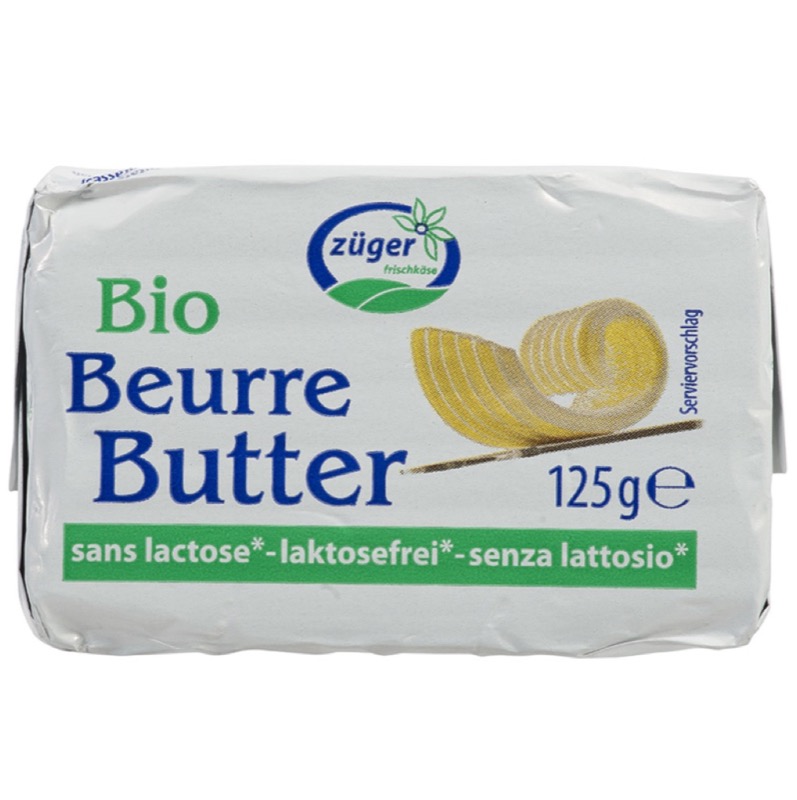Beurre bio sans lactose 125g - Züger