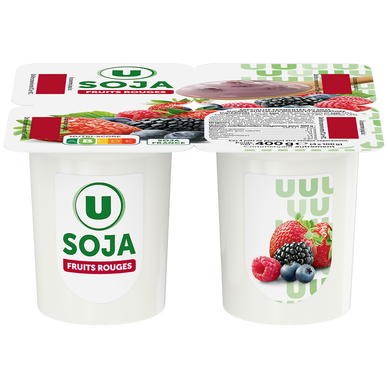 Yaourts soja et fruits rouges U