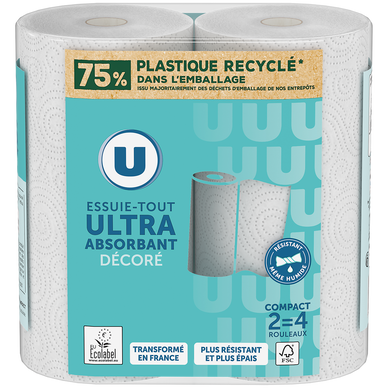 Essuie-tout décoré compact x2