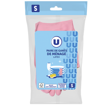 Gants de ménage en latex taille S