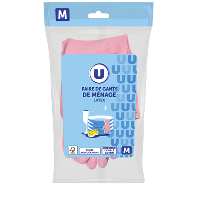 Gants de ménage en latex taille M