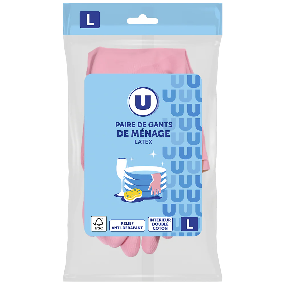 Gants de ménage en latex taille L 