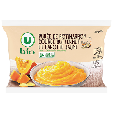 Purée de potimarron courge butternut et carotte jaune bio U