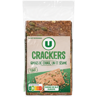 Crackers graines de courge, lin et sésame U