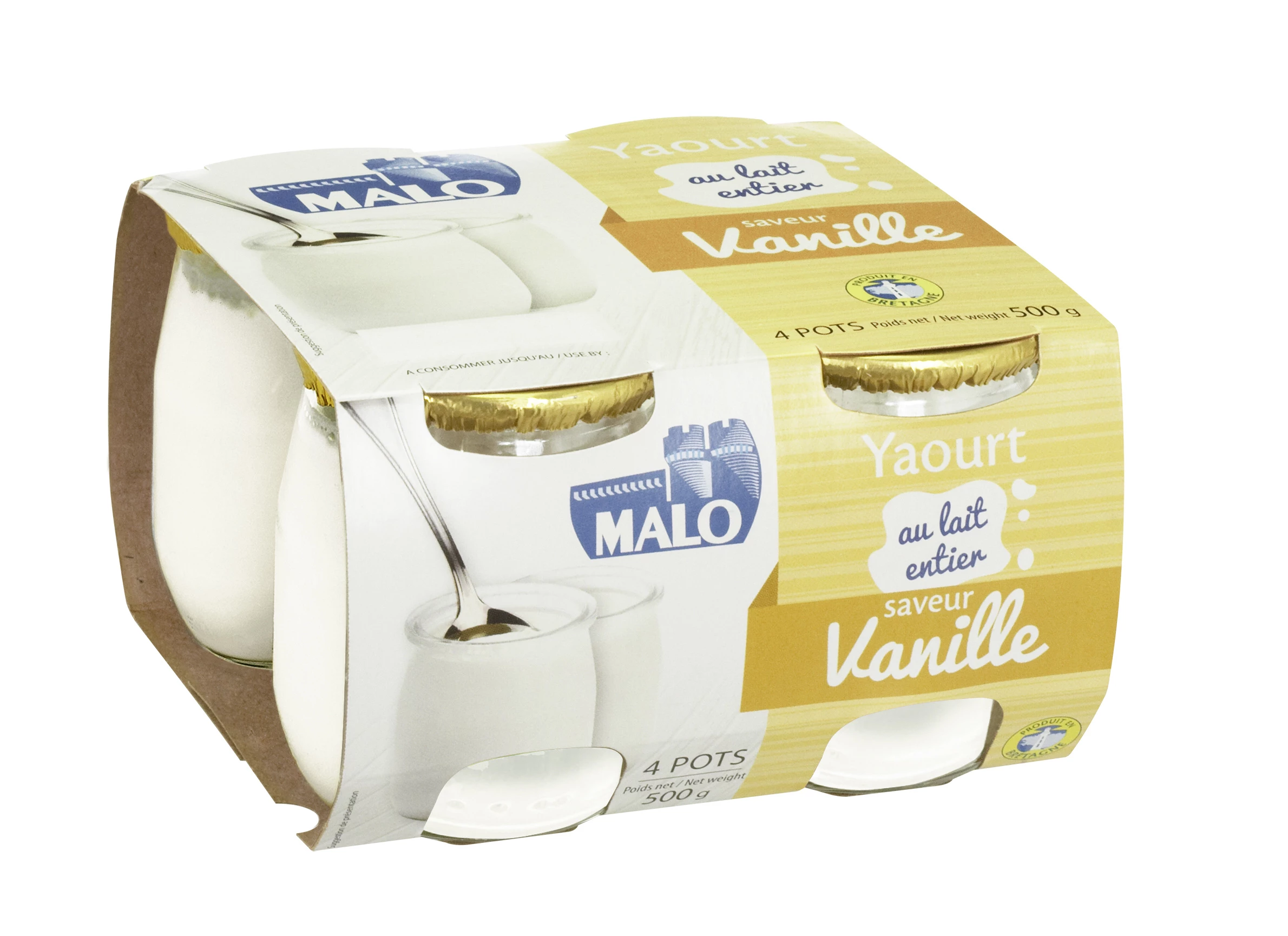 Yaourt au lait entier saveur Vanille Malo 