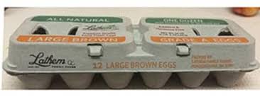  Lathem Eggs Brown Large x 12