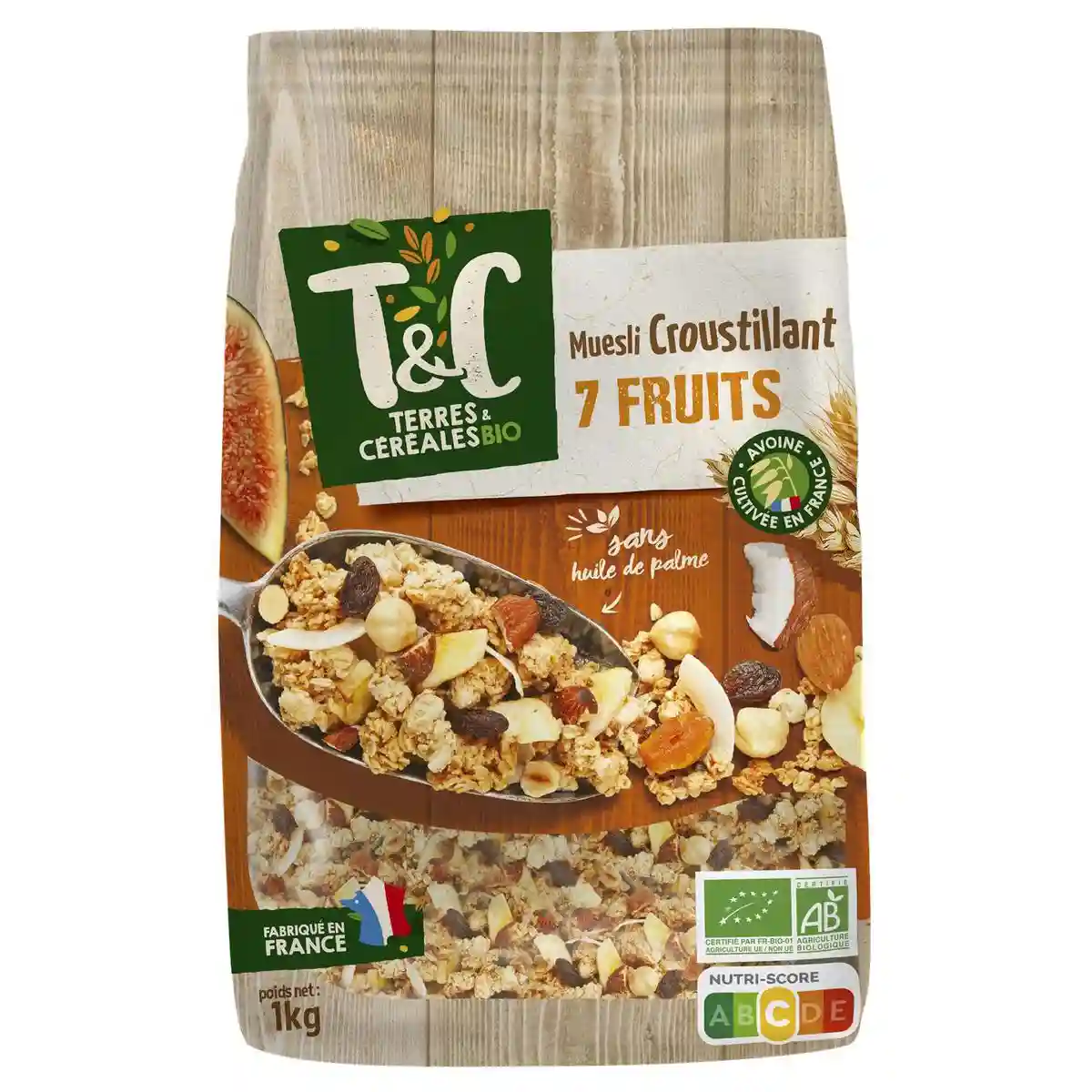 Muesli croustillant aux 7 fruits bio Terres & Céréales