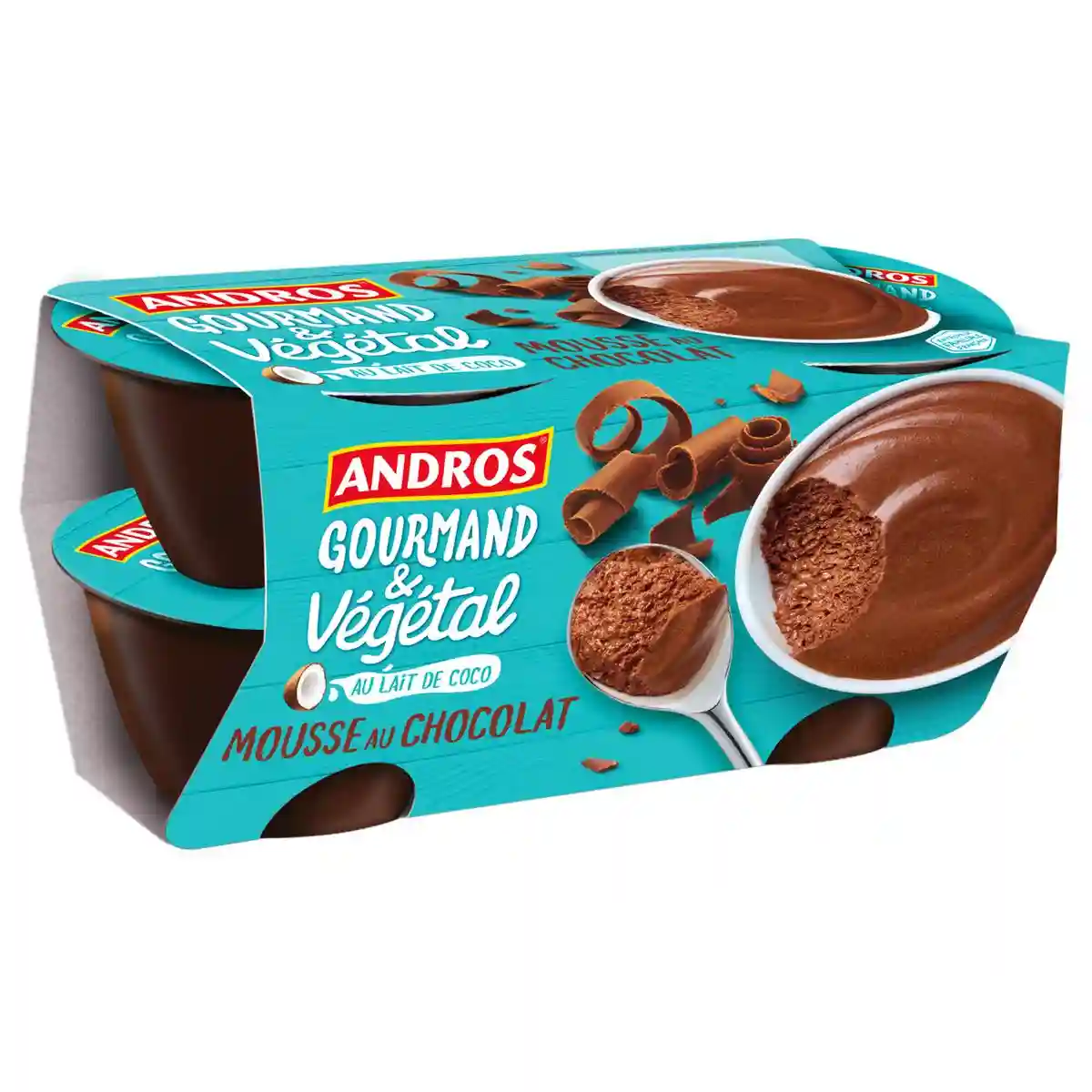 Mousse au chocolat vegetal au lait de coco Andros 