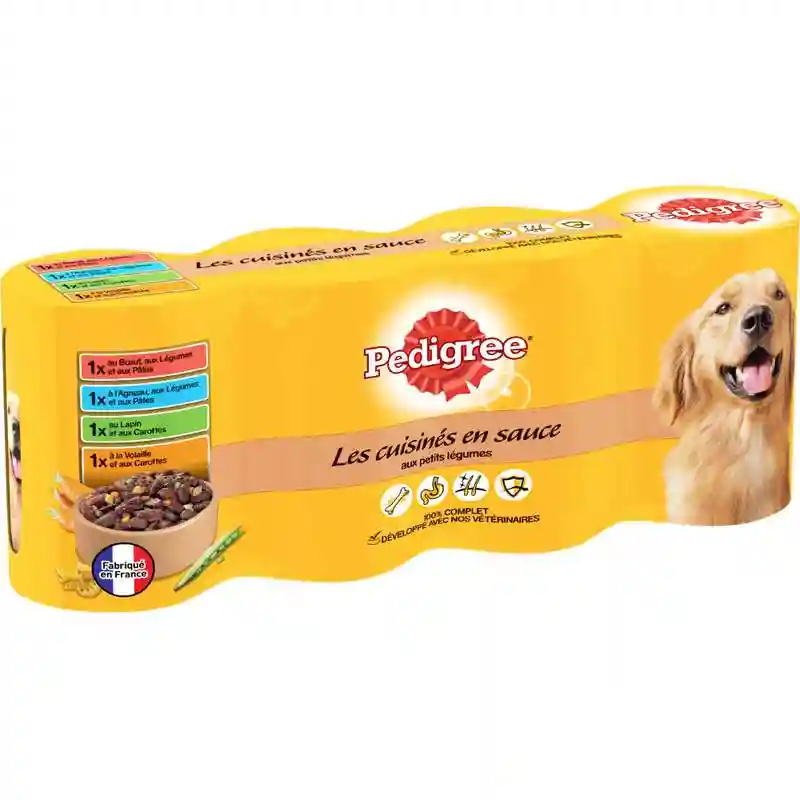Pedigree les cuisinés en sauce 4 variétés aux petits légumes pour chien