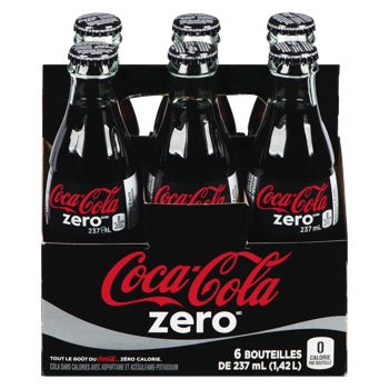 Coca-Cola Zero Bouteille Verre 237 ml x 6