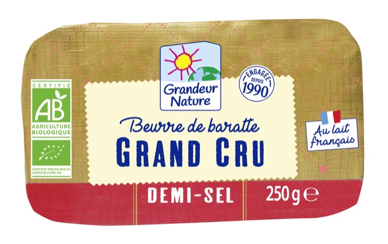 Beurre grand cru 1/2 sel 250 g - Grandeur Nature