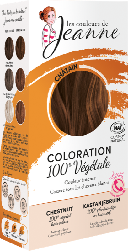 Coloration capillaire châtain bio - Les couleurs de Jeanne