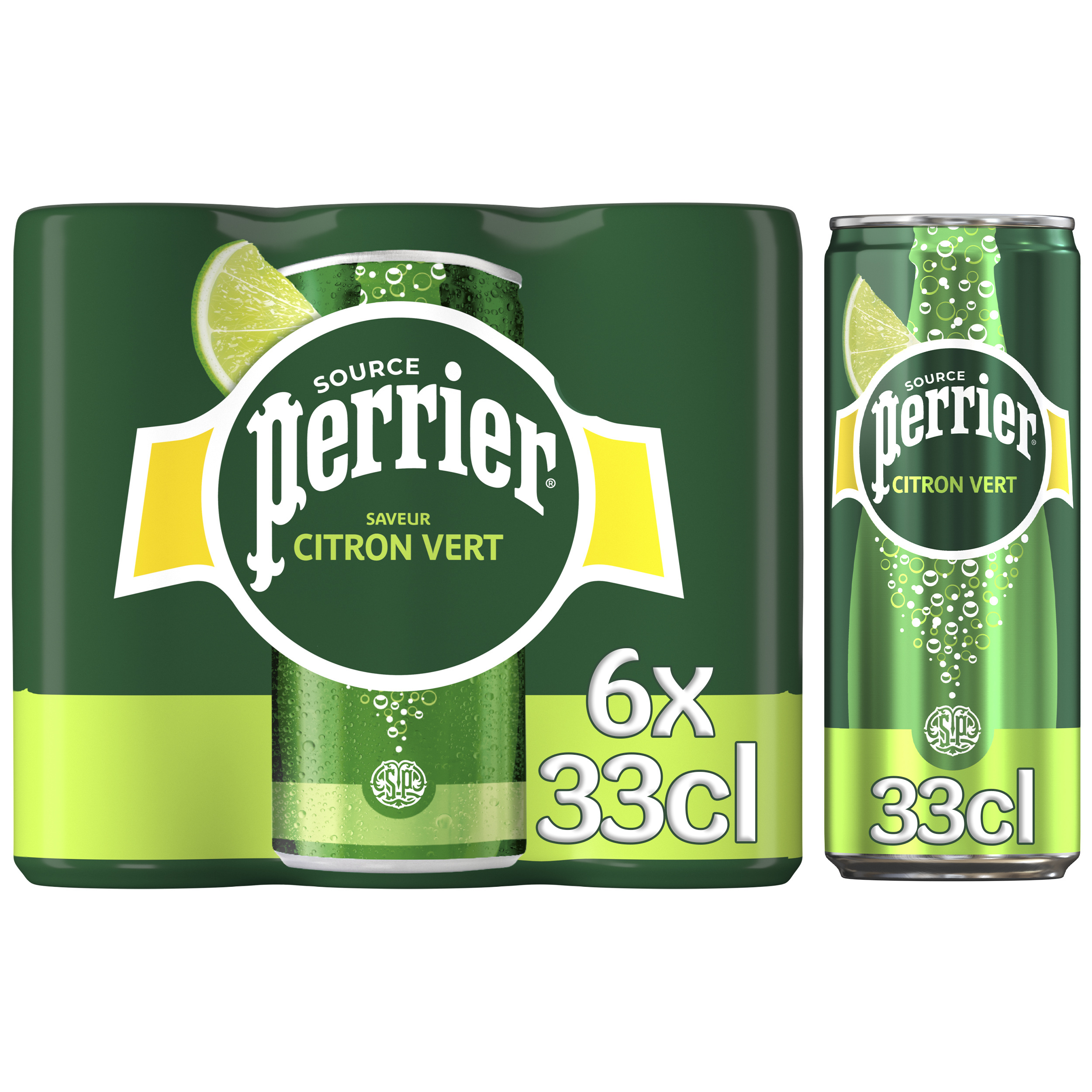 Perrier eau gazeuse aromatisée citron vert 6x33cl