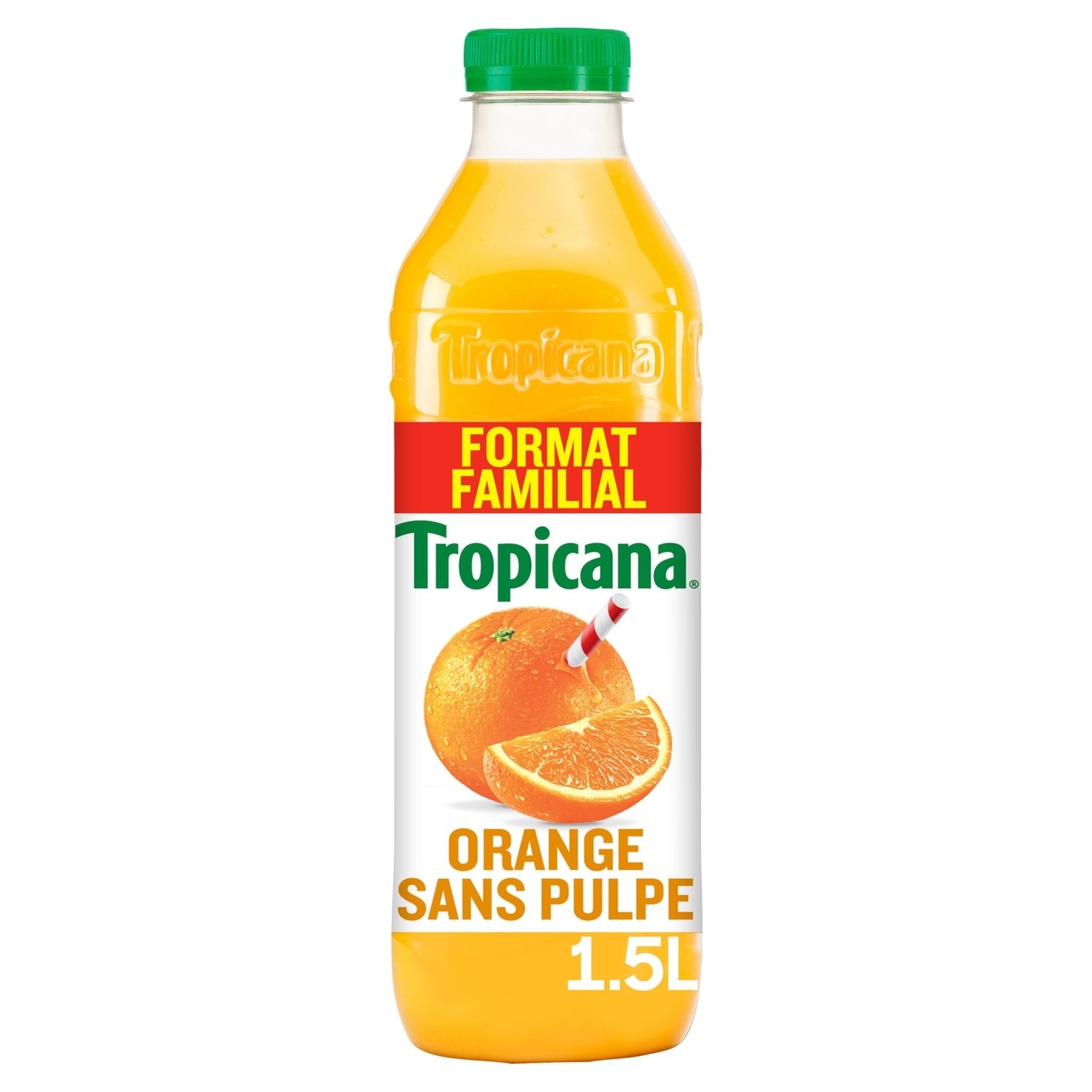 Tropicana jus d'oranges pressées sans pulpe format familial 1,5 L