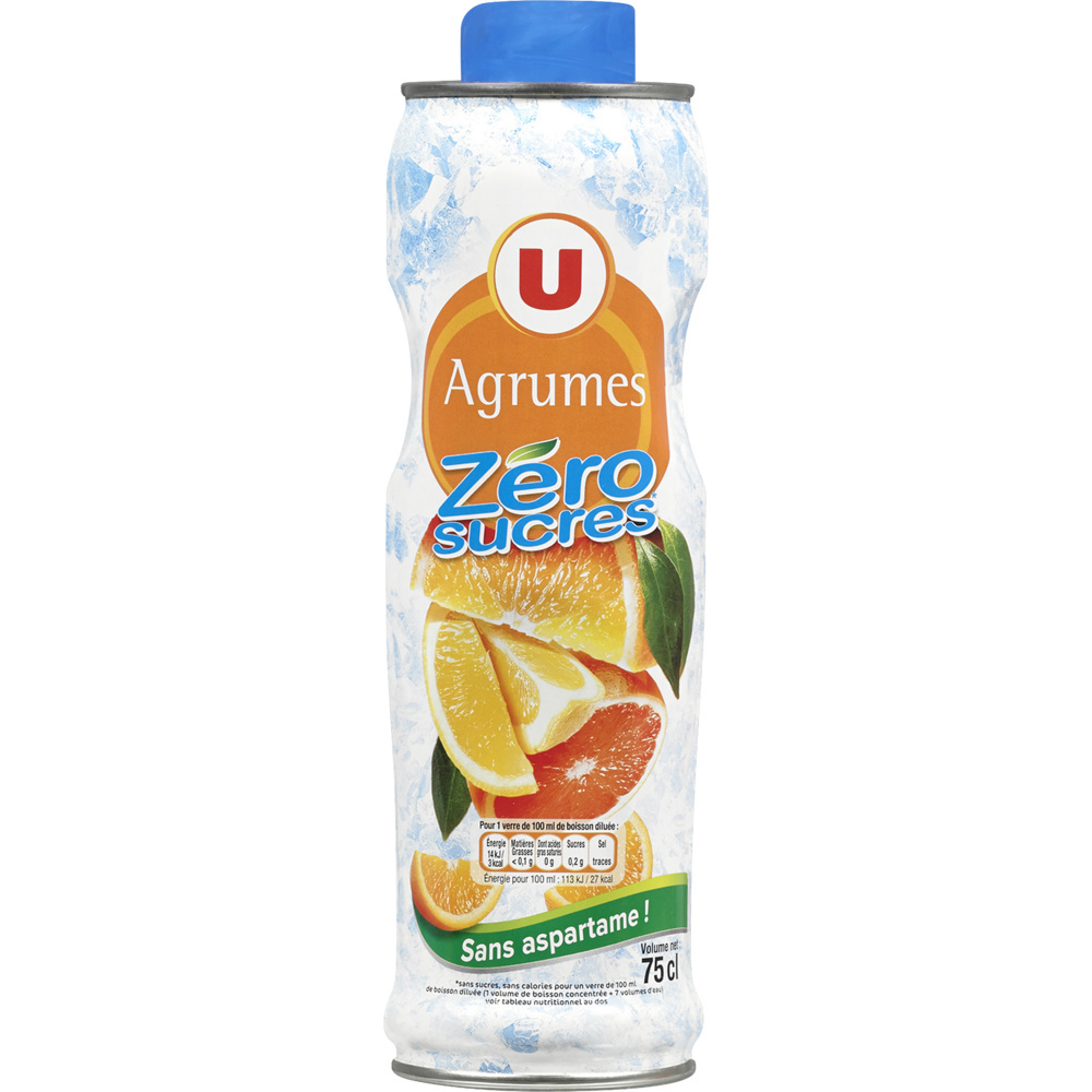 Sirop aux agrumes zéro sucre U