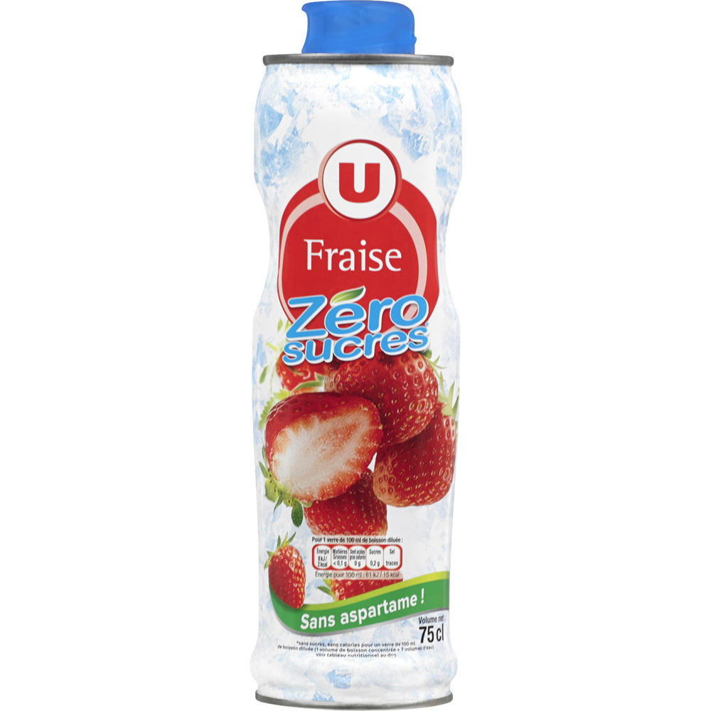 Sirop à la fraise 0% de sucre U 