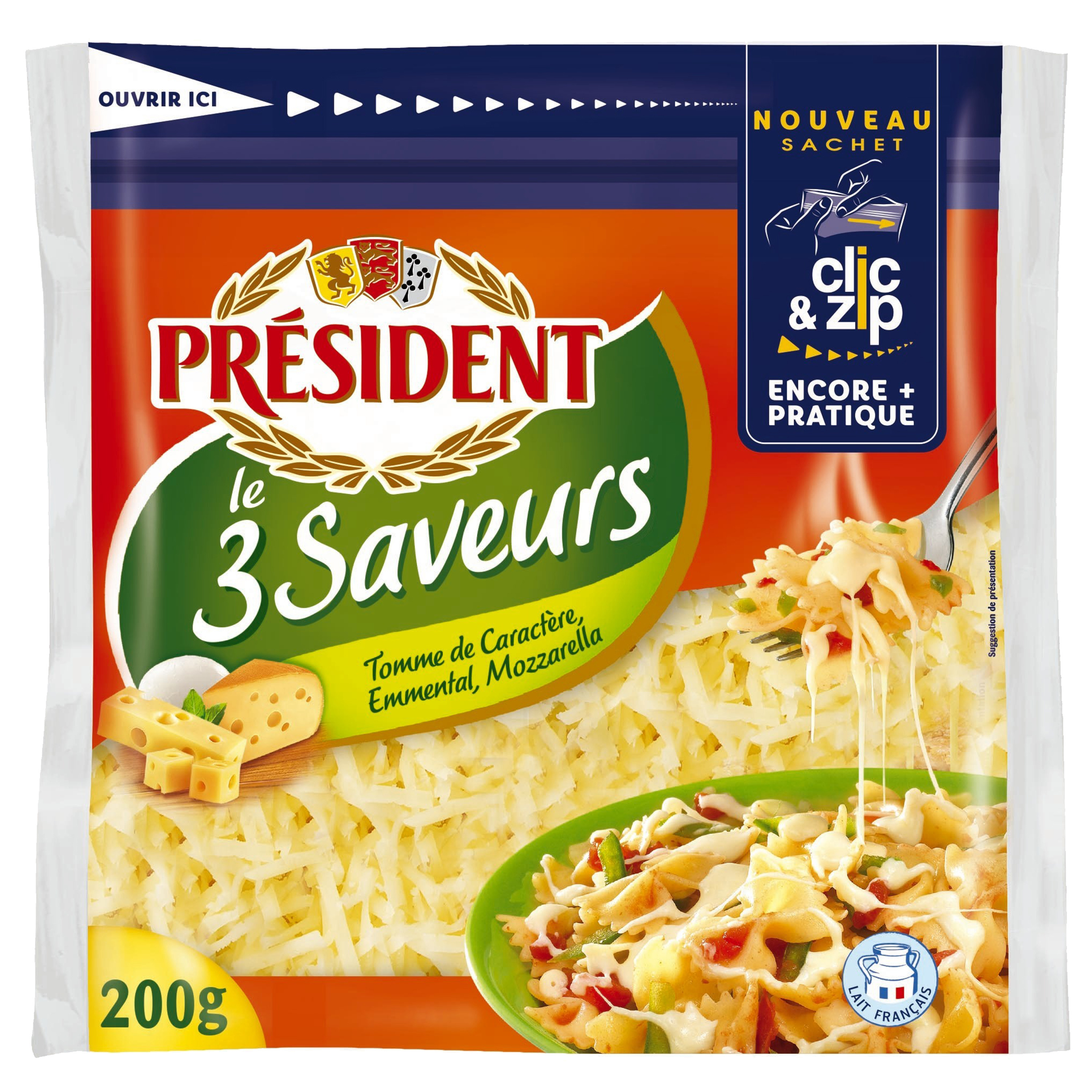 President le fromage rapé aux 3 saveurs