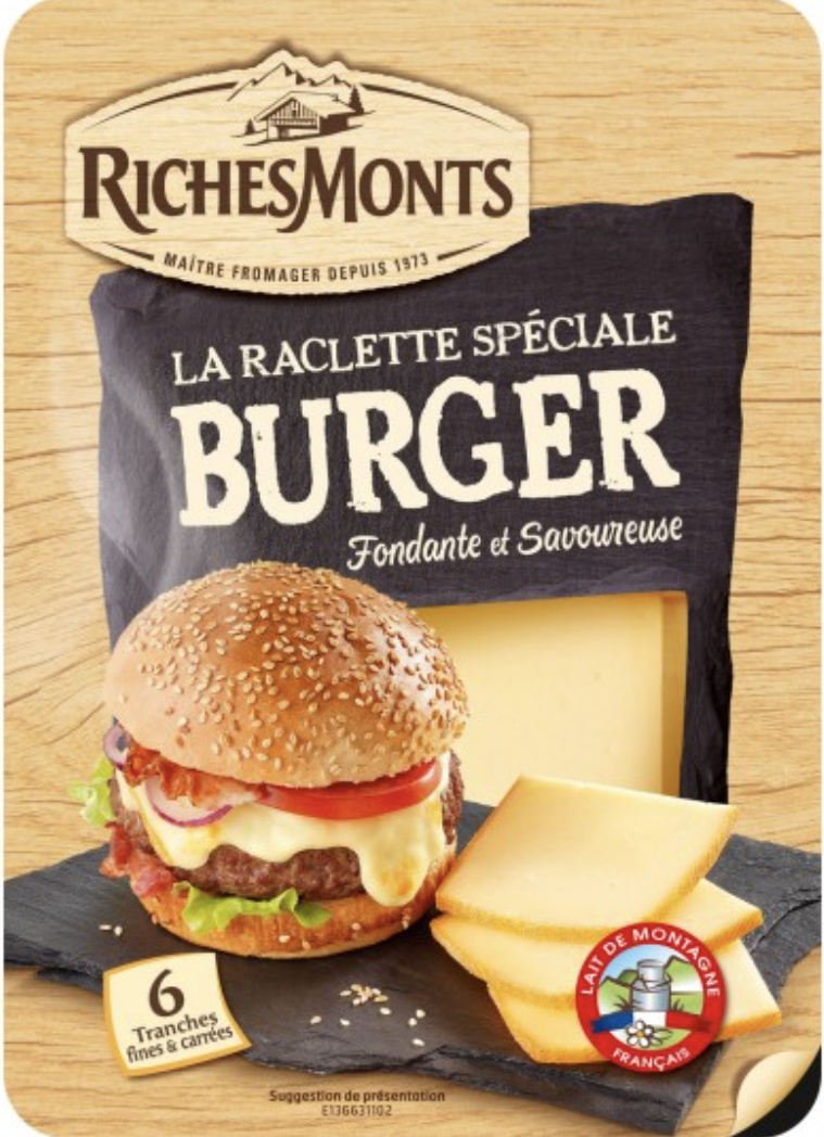 La raclette fromage spécial burger Riches Monts