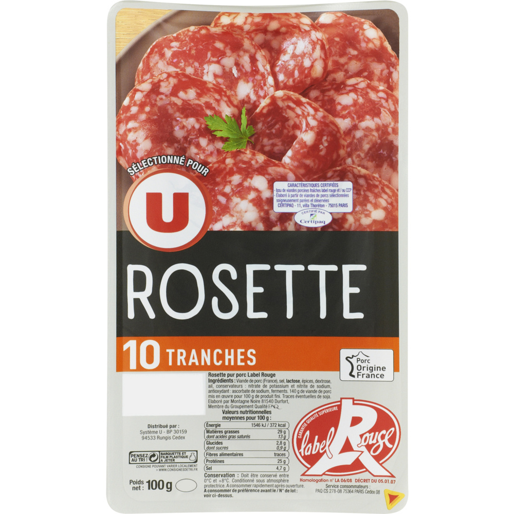 Rosette tranchées Label rouge U 