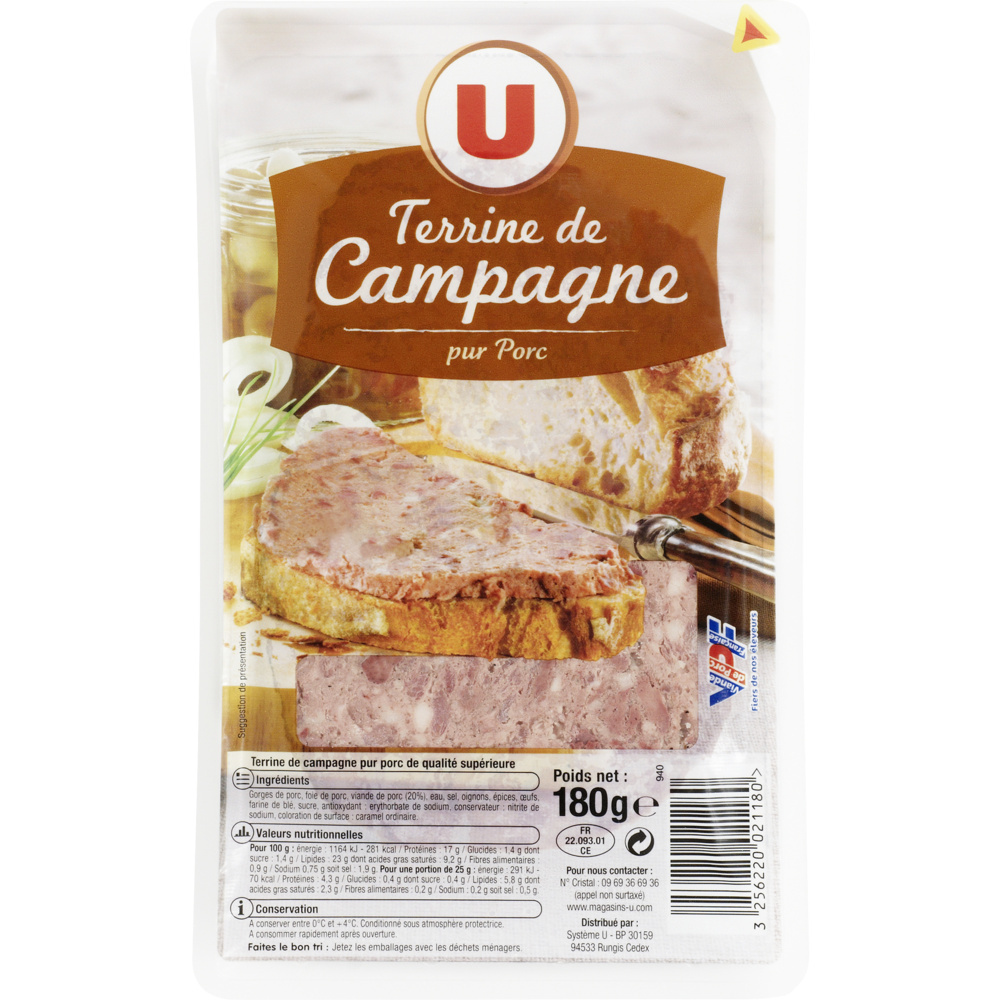 Terrine de campagne supérieure U