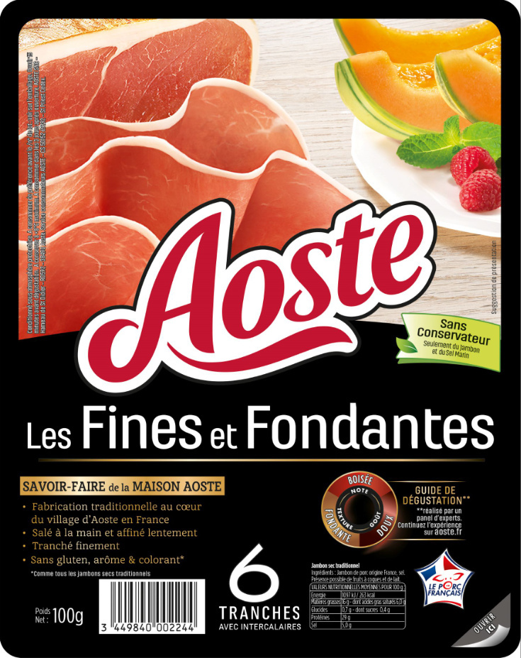 Les Fines tranches de jambon fondantes Aoste 
