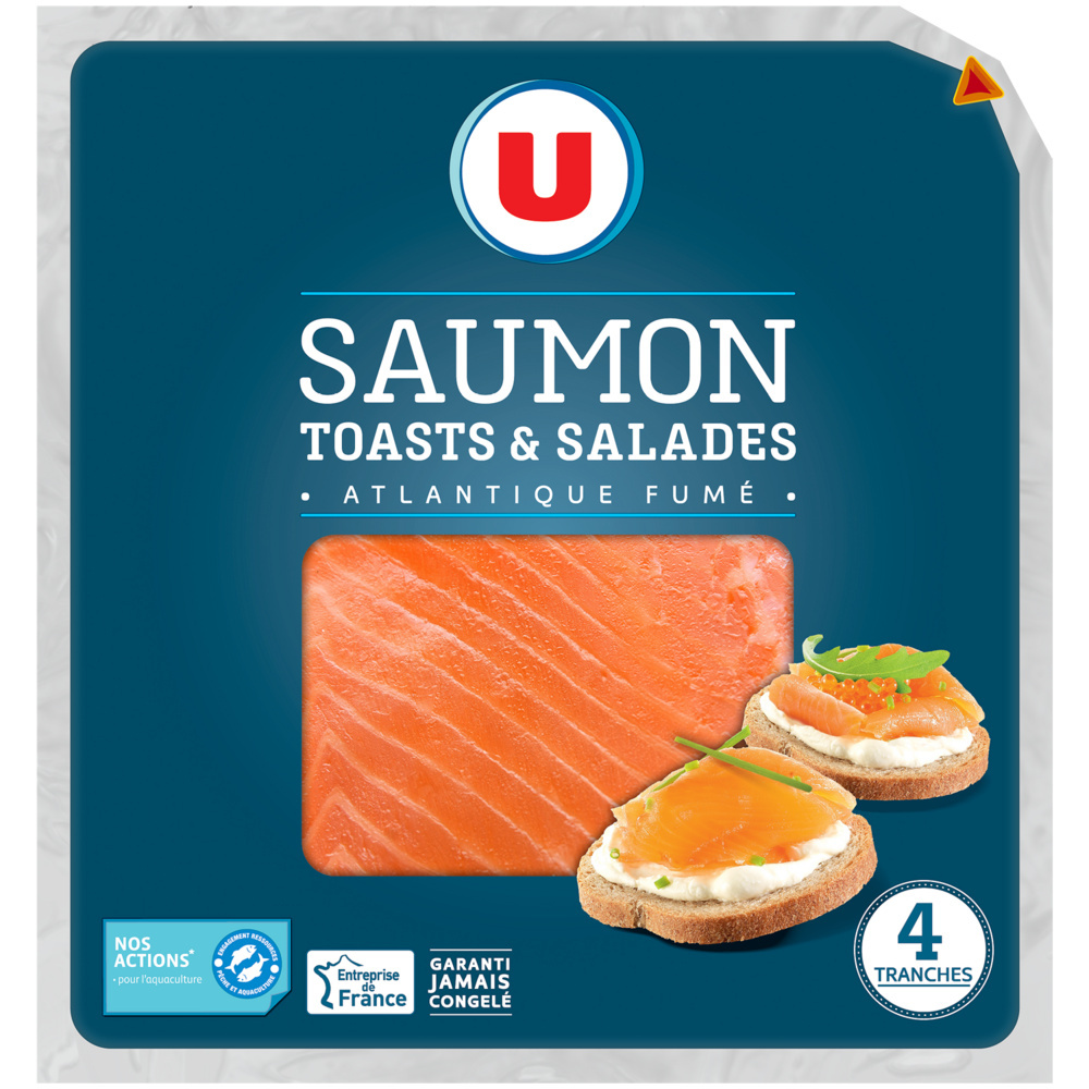 Saumon fumé d'atlantique pour toasts et salades U 