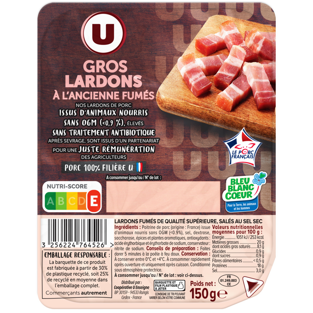 Gros lardons fumés à l'ancienne U