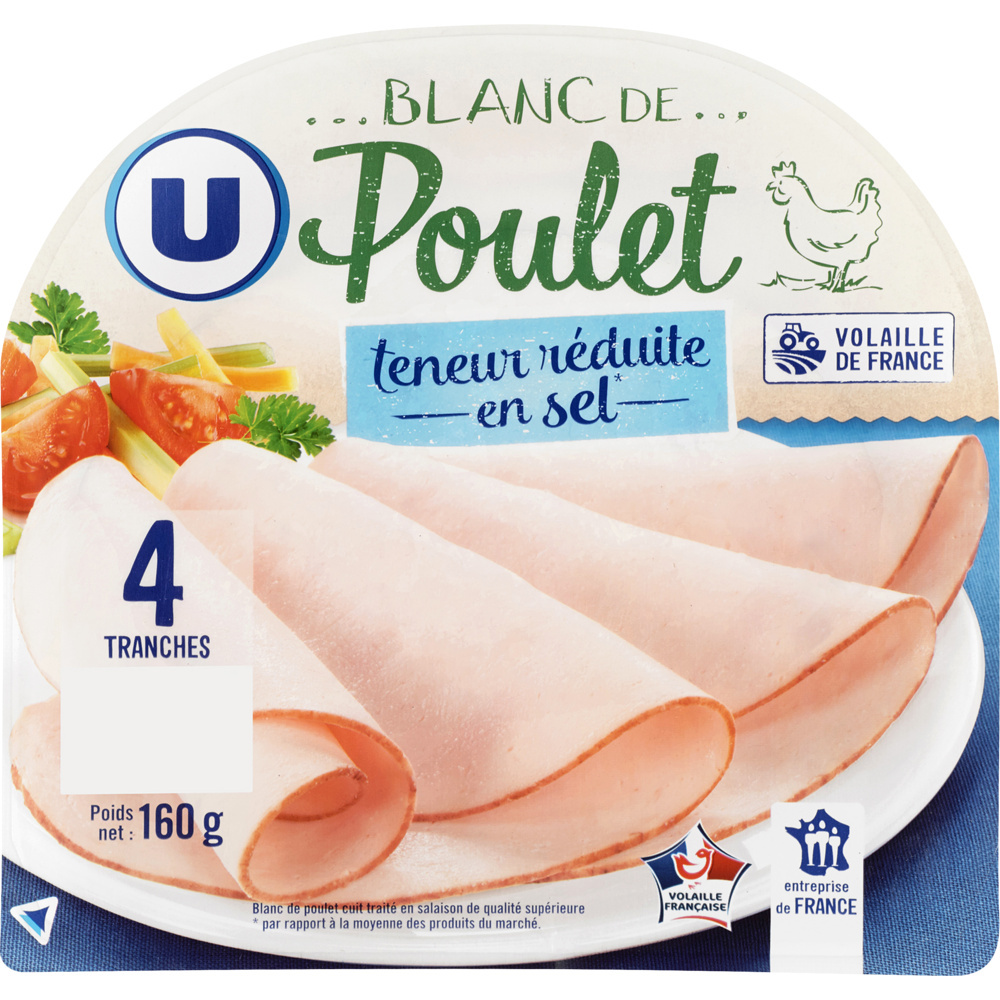 Blanc de poulet teneur en sel réduite U