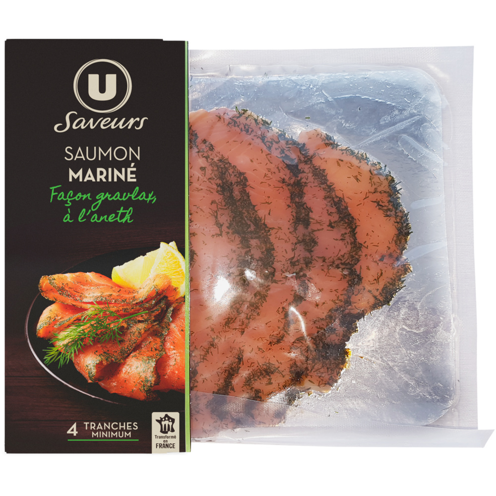Saumon mariné façon graviax à l'aneth U 