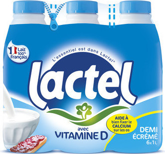 Lactel Lait demi ecreme 6*1L