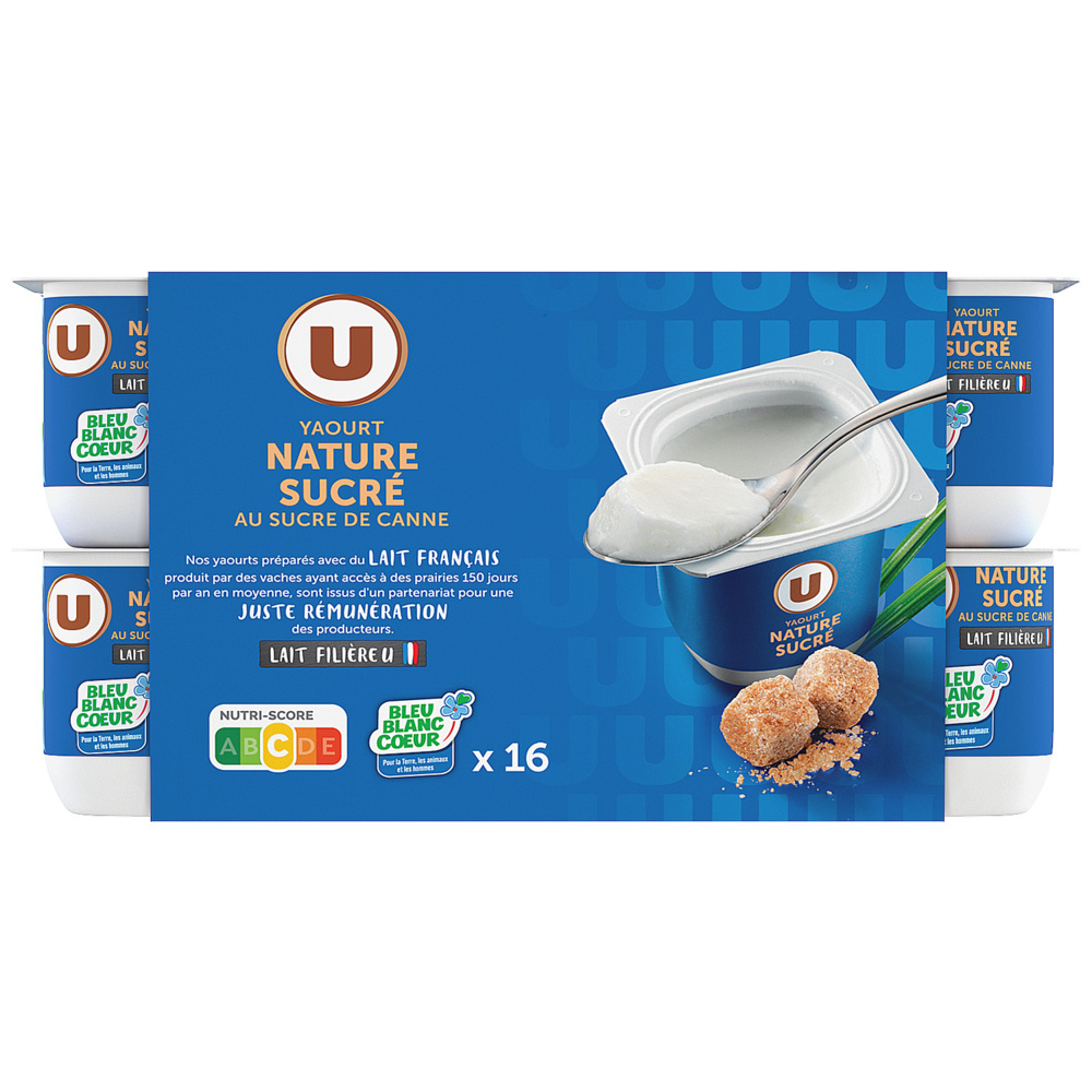 Yaourts natures sucrés U