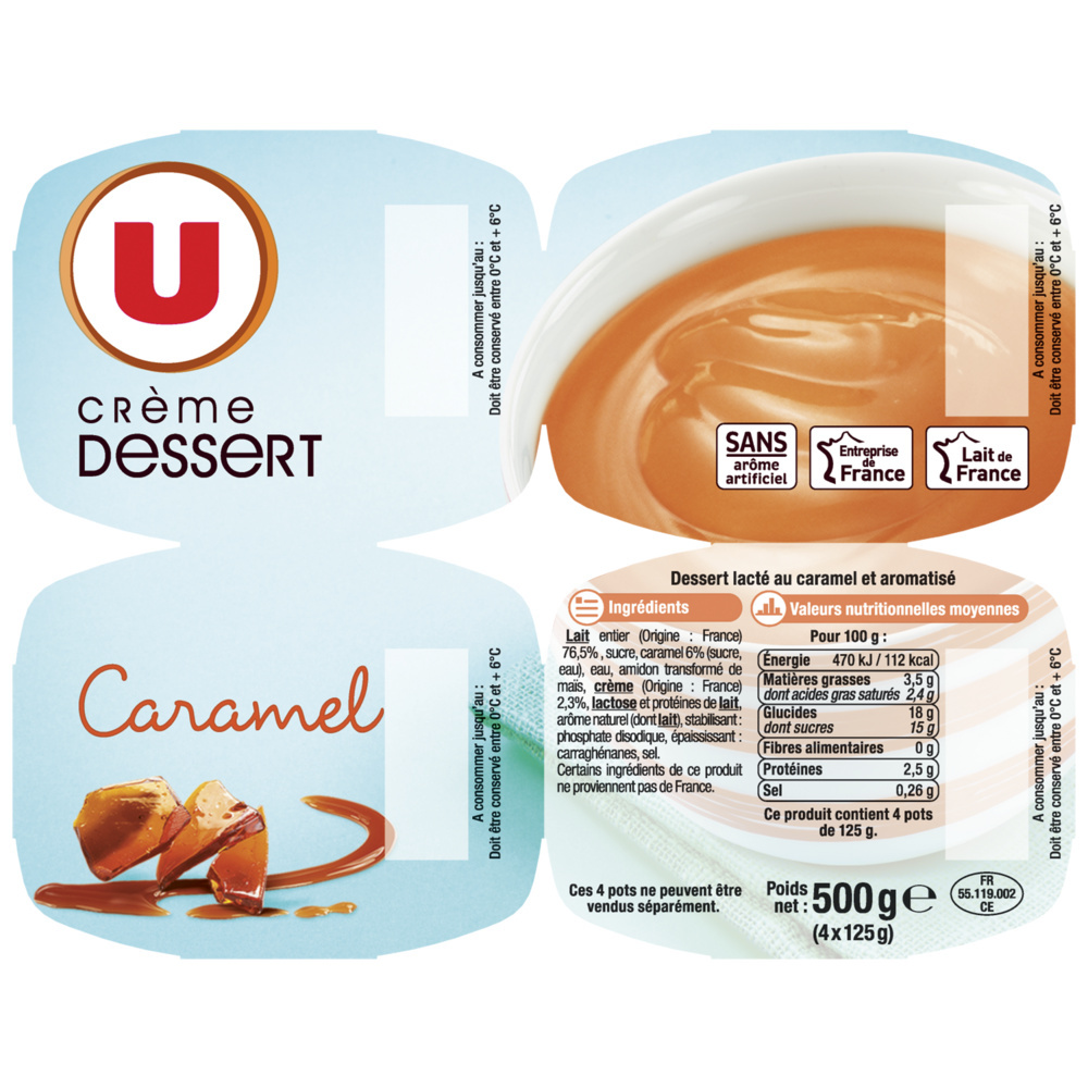 Crème dessert saveur caramel U
