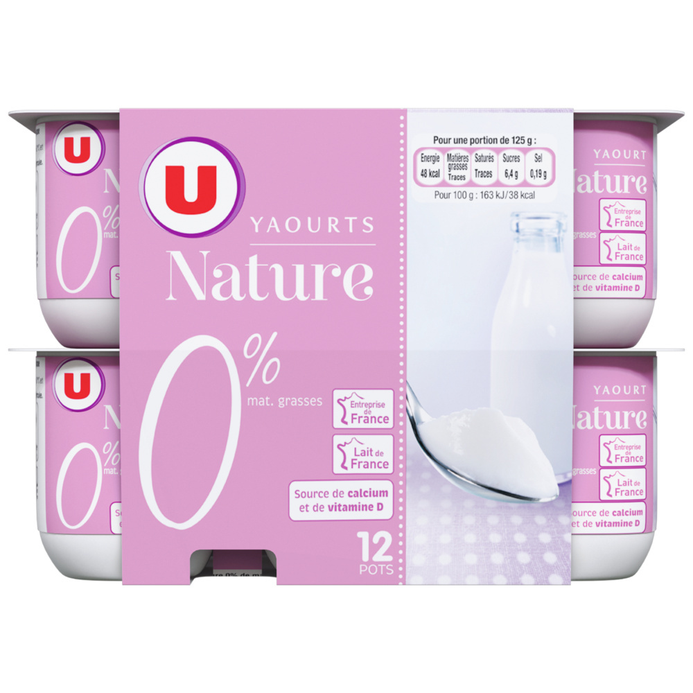 Yaourt nature 0%MG U 