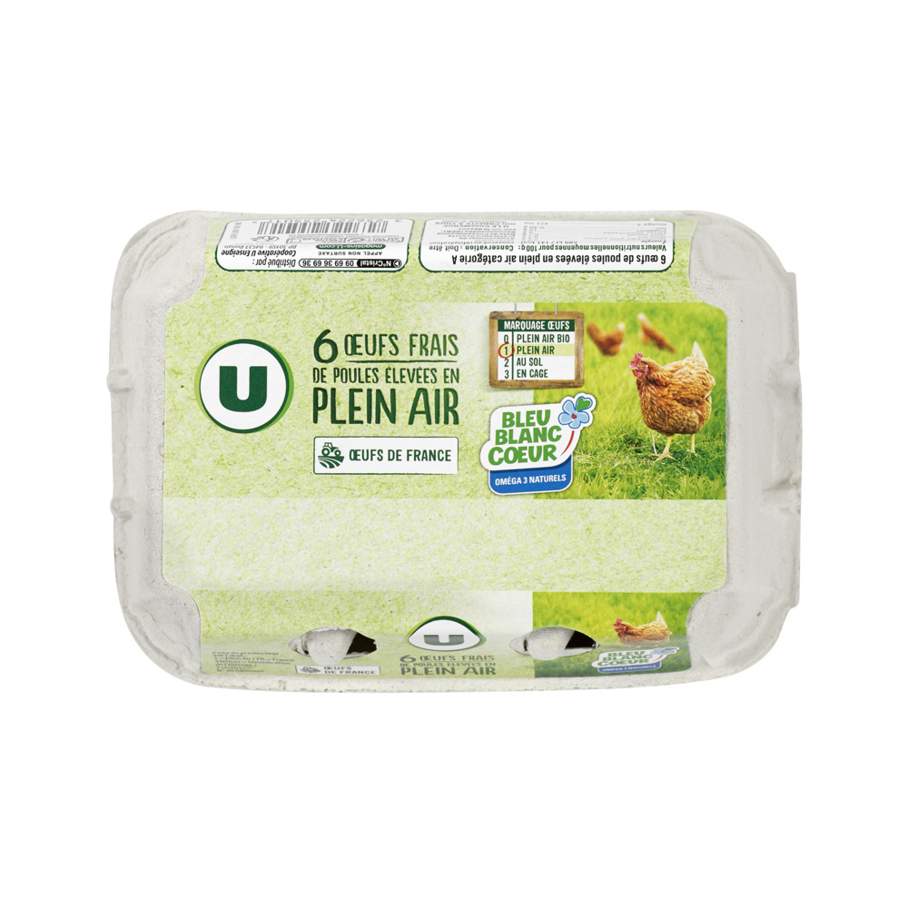 Oeufs frais de poules plein air U