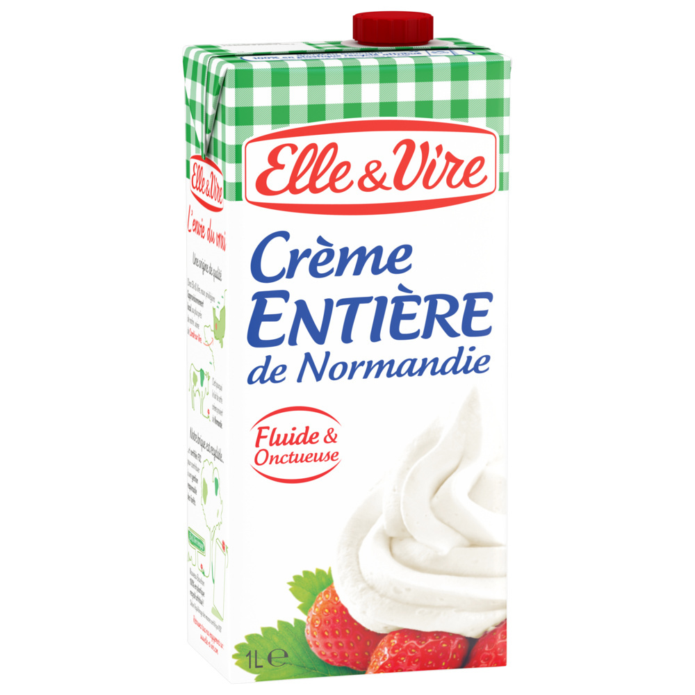 La Crème Entière De Normandie Elle & Vire 1L